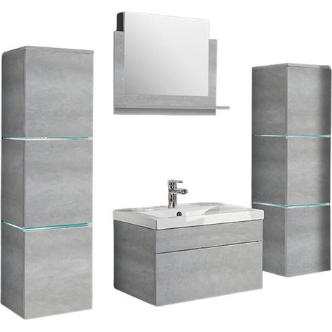 HOME DELUXE - Ensemble complet de meubles de salle de bain WANGEROOGE Couleur : Gris, Taille : XL