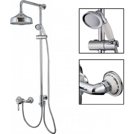 PaulGurkes Aufputz Duschsystem Retro Nostalgie Regendusche Set (1/5)