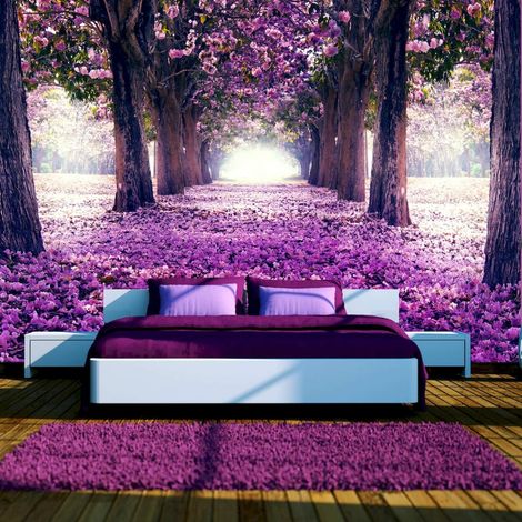 Papier peint adhésif Route des fleurs - 245 x 175 cm (1/4)
