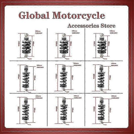 Amortiguador trasero para super minimoto ATV Quad scooter eléctrico pocket bike de 47 cc y 49 cc, 100 125 150 160 170 180 190 210 mm, edición 0820