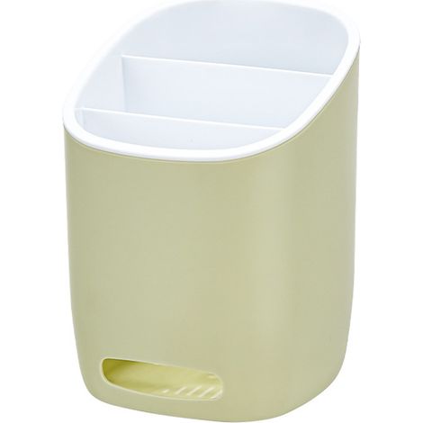 1 pot à couverts à 3 compartiments, égouttoir intégré, organisateur évier et comptoir, plastique incassable (1/5)