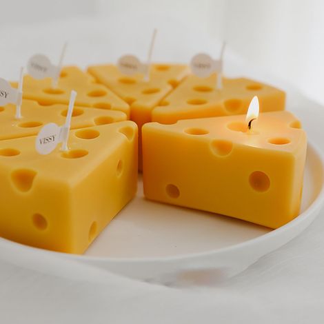 Stück handgefertigte, duftende, käseförmige Kerzen zur Dekoration von Zuhause, als Foto-Requisite, Bühnendekoration, Mini-Duftkäse (1/5)