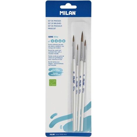 Pinceau scolaire rond 4 pièces n° 2, 4, 6 et 8 (1/2)