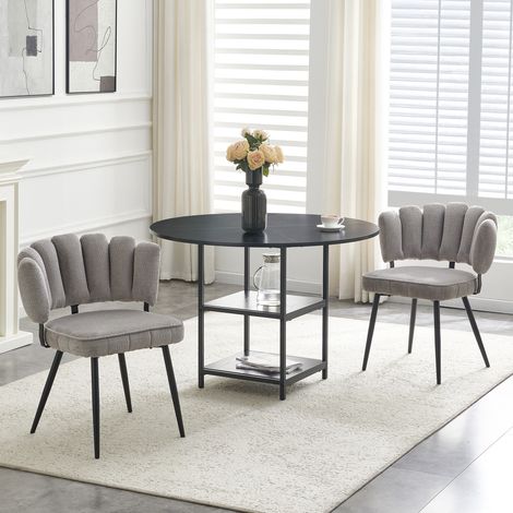 Set tavolo sedie rotondo con ripiani MDF metallo OKMYHOME (1/4)