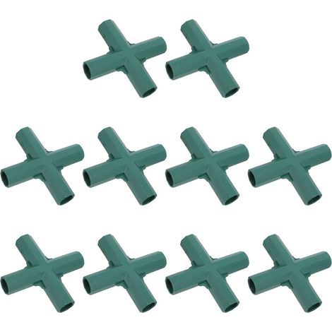 Packung mit 10 PVC-Kreuzstücken (16 mm) für die Montage von Gartenrahmen und Bewässerungssystemen – flexible Vierwegeverbinder für Nutzpflanzen (1/5)