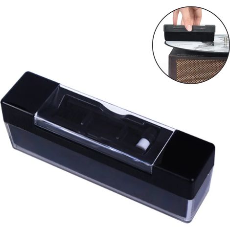 Cepillo suave antiestático para discos, cepillo limpiador portátil para discos de vinilo, cepillo limpiador de agujas, cepillo de limpieza antiestático para quitar el polvo de los discos, color negro.