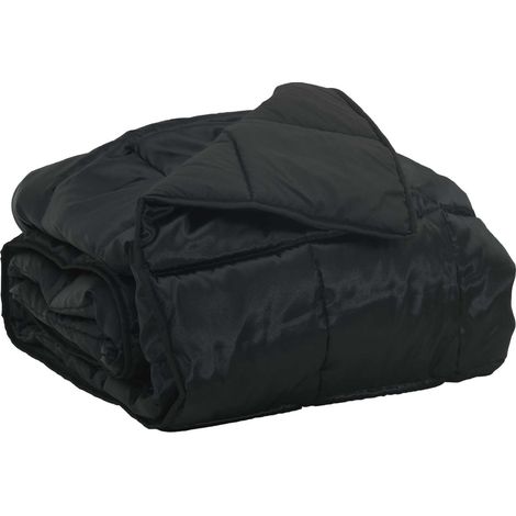 vidaXL  Summer Duvet  Black 220 x 240 cm Satin and Microfiber