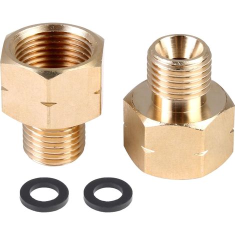 Adaptateur de gaz GPL, 2 pièces 3/8" filetage femelle vers extérieur 1/4", filetage à gauche, en laiton, connecteur de tuyau, adaptateur de bouteille de gaz (1/5)