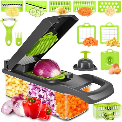 Cortador de verduras multifuncional 16 en 1 para cebollas, patatas y más (1/5)