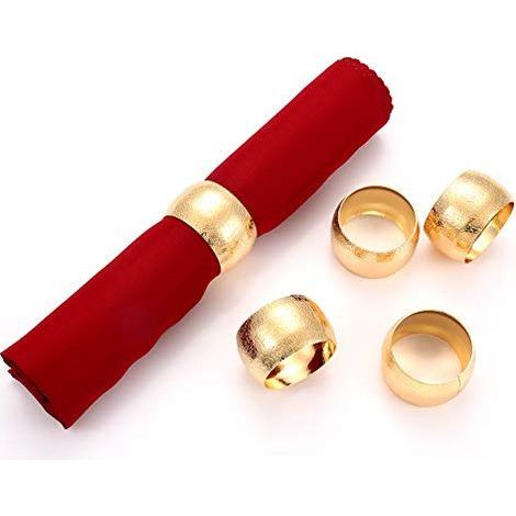 Set mit 24 runden, goldfarbenen Serviettenringen aus Metall, geeignet für die alltägliche Tischdekoration (goldfarben, 24 runde Stück). (1/5)