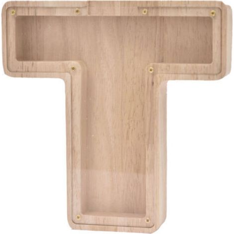 Tirelire en bois avec les lettres de l'alphabet anglais de A à Z, un contenant original pour ranger les lettres de l'alphabet anglais. (1/5)