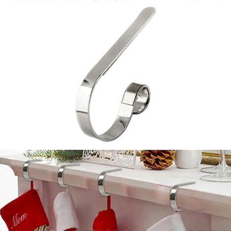 1/2/4 Stück Weihnachtsstrumpfhalter, Kaminsims-Sockenhaken, Kaminclips-2pcs-Silver