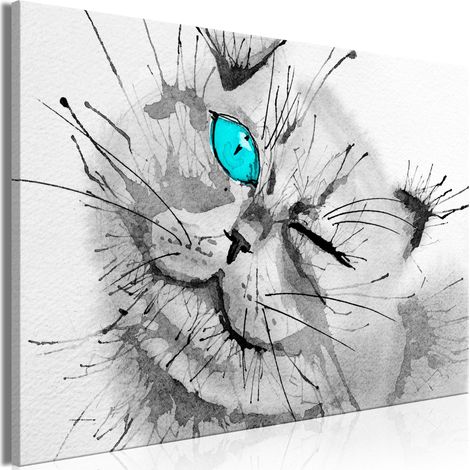 Quadro - Happy Look (1 Part) Wide Blue - 120x80 (1/4)