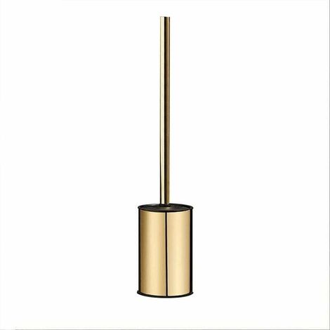 Brosse WC murale dorée en acier inoxydable 304 rond pour salle de bain (doré) (1/5)