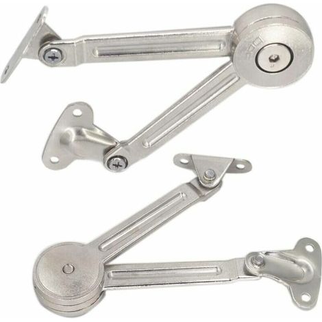 Lot de 2 compas avec système d'amortissement pour abattant de placard de cuisine (1/5)