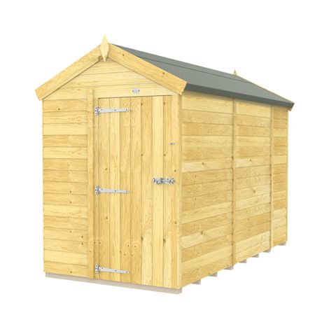 5 x 10 Feet Apex Shed - Single Door Without Windows - Wood - L302 x W147 x H217 cm