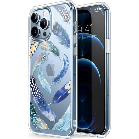 CUSTODIA TRASPARENTE PER IPHONE 13 PRO MAX CON RETRO IN PIUMA (1/5)