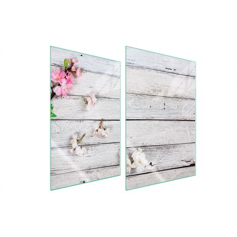 Plaque de protection en verre pour cuisine 2x35x52 bois (1/5)