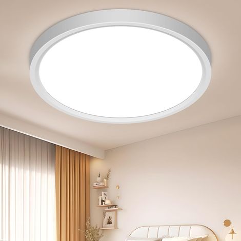 Plafonnier LED 24W 6500K 2400LM Luminaire Plafonnier Ø30CM IP44 Etanche Lampe de Plafond pour Salle de Bain Cuisine Chambre Salon Couloir Garage Balcon (1/5)