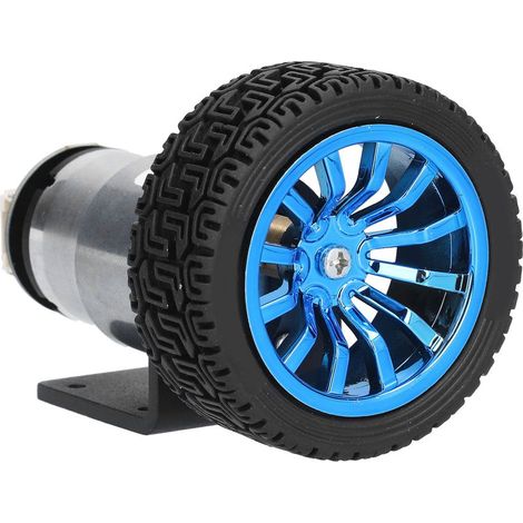 Moteur Réducteur 12V 12 Tours/Minute avec Roue et Support pour Véhicule Électrique Auto-équilibré