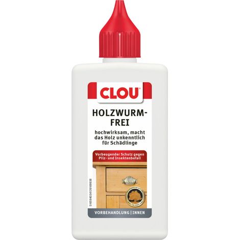 Clou Holzschutz Holzwurmfrei 100 ml Holzschutzlasur
