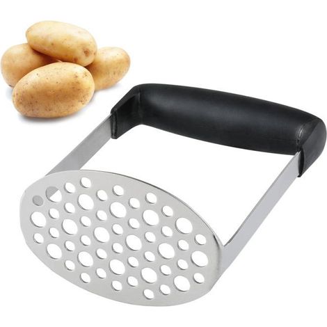 BelleRise - Outil à purée de pommes de terre en acier inoxydable, ustensile de cuisine avec manche en PP, adapté aux pommes de terre... (1/5)