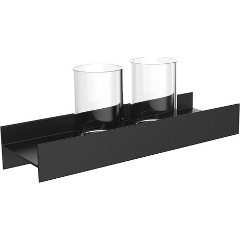 emco aura porte-verre double, noir-mat, 852513400 (1/4)