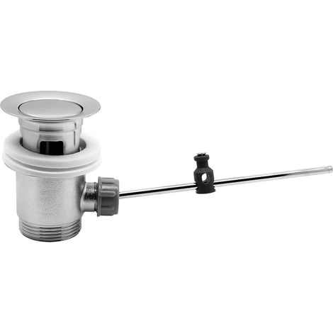 Piletta classica per lavabi e bidet con troppo pieno 1"1/4 in acciaio cromo (1/2)