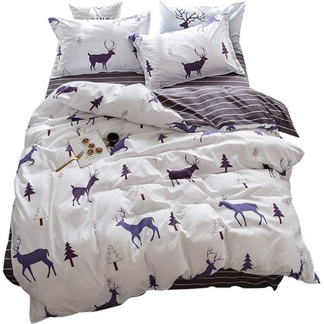 pour Enfant avec Housse de Couette Dinosaure et cerf en Microfibre de Polyester légère avec Housse de Couette,Microfibre,Deer-Single (1/5)