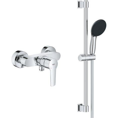 Pack mitigeur douche mécanique GROHE Start 2021 + ensemble de douche 2 jets GROHE Vitalio Start avec barre chromé
