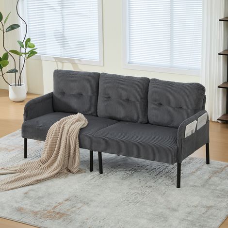 Chaise moelleuse avec dossier haut et poches latérales, pieds métal stables pour travail à domicile (1/4)
