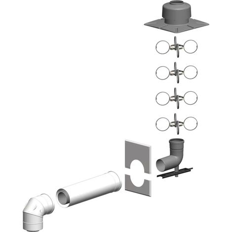 ATEC Set base DN 100/150 con curva di ispezione 87 gradi, 2480