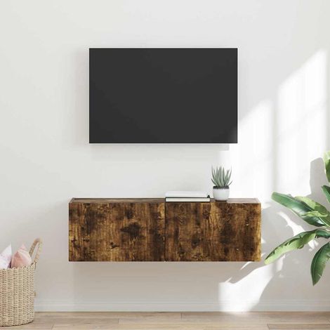 TV-Wandschrank Wandmontiert Geräucherte Eiche 98 x 31 x 29,5 cm