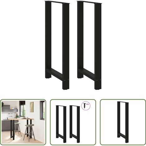 vidaXL Patas para mesa de bar negras (2 unidades, 60 x 110-111 cm, acero) (1/5)
