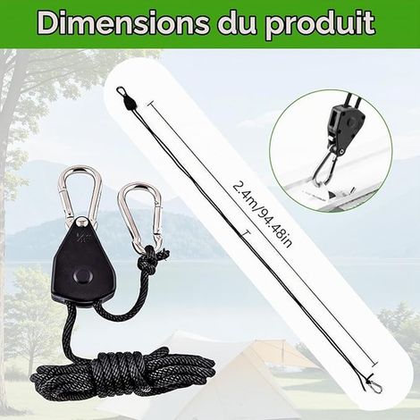 Ratchet Ropes, Rope Ratchet Rope Adjustable Rope Ratchet for Growth Suspension Lamp (1/4)
