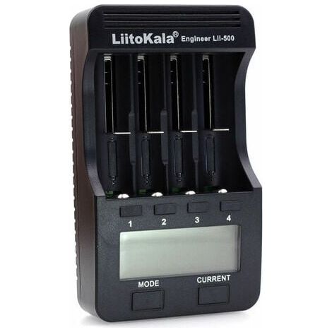 LiitoKala Lii-500 Smart 4-Slot Smart Akkuladegerät Kit für Li-Ionen 3,7 V und Ni-MH 1,2 V wiederaufladbare Akkus, LCD-Bildschirm, Modell: Typ 1 (1/5)