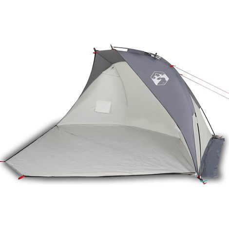 vidaXL Tienda de playa 185T poliéster gris 268x223x125 cm (1/2)