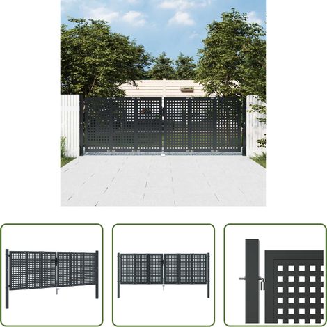 Portail de terrasse - Portail de jardin Anthracite 300x100 cm Acier (1/5)