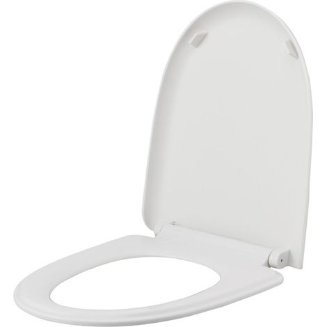 Siège de toilette en plastique, matériau PP, divers types de forme en U, épaississement, tampon muet, siège de toilette familial, blanc, grand type U (1/4)