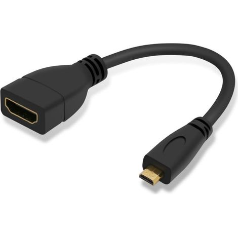Câble adaptateur micro HDMI mâle vers HDMI femelle 4K pour caméra HDTV 10 cm (1/5)