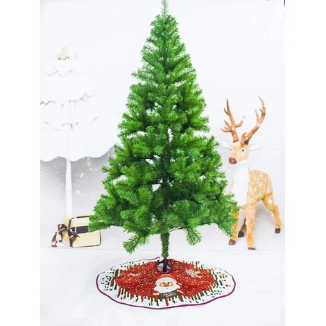 Tapis de protection rond pour sapin de Noël 90 cm, en tissu, pliable, avec motif Père Noël. (1/3)