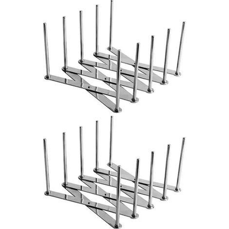 ®RisingFF Paquet de 2 Extendable Porte-Couvercle Pot Polyvalent Steamer Rack Casseroles Verres Porte-Organisateur de Cuisine (1/4)