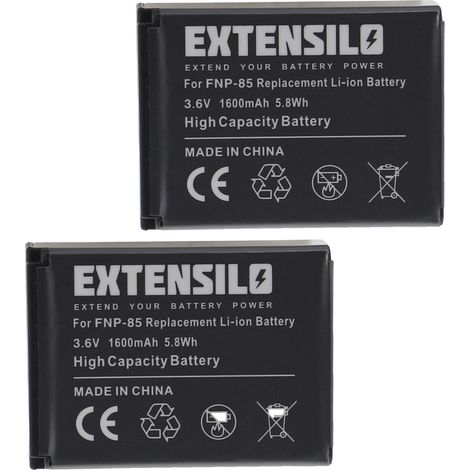 EXTENSILO 2x Akku kompatibel mit Medion Life X47023, P47011 Kamera (1600 mAh, 3,6 V, Li-Ion) (1/4)