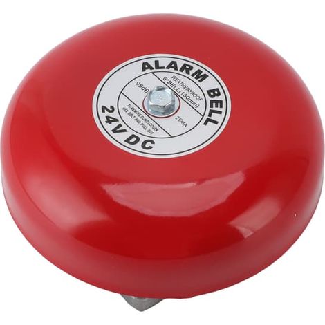 Sonnette d'alarme incendie portable étanche en alliage d'aluminium de 15 cm (6 pouces), alimentation filaire 24 V, son puissant de 95 dB, idéale pour les écoles, les maisons et les usines. (1/5)