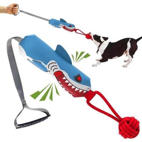 Jouet interactif à tirer et à rapporter pour chiens - Avec poignée robuste et balle résistante aux mâchouillages (1/5)
