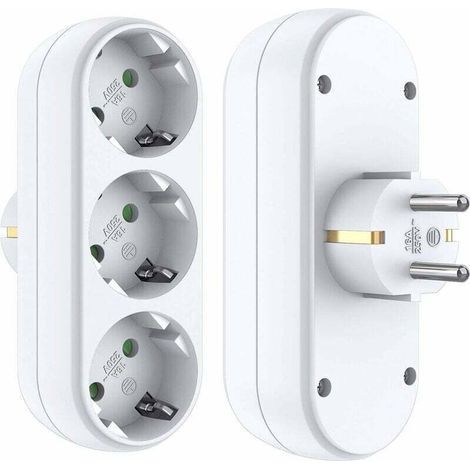 Adaptateur de prise multiprise sans câble prise murale blanc blanc adaptateur de charge chargeur USB pour appareil photo (1/4)