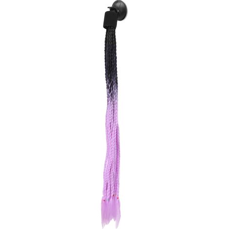 Casque moto dégradé noir violet, queue de cochon punk, tresse à ventouse, style rockeur, accessoire casque, noir et violet lumineux, tresses décoratives, pièce unique (1/5)