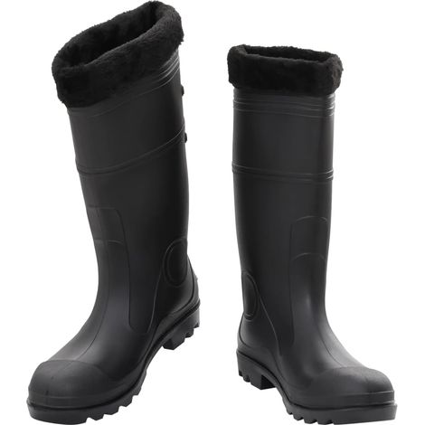 Bottes de pluie avec chaussettes amovibles noir taille 45 PVC CFW214263 (1/5)