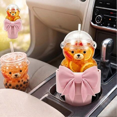 Porte-gobelet en forme de cœur pour voiture, compatible avec l'adaptateur Bearista pour gobelet en verre Porte-gobelet réutilisable pour voiture, cadeau pour l'intérieur du véhicule (1/5)
