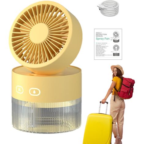 Ventilateur Brumisateur Portable USB, Mini Ventilateur Spray Eau Pliable Rechargeable pour Rafraîchissement Personnel (1/5)